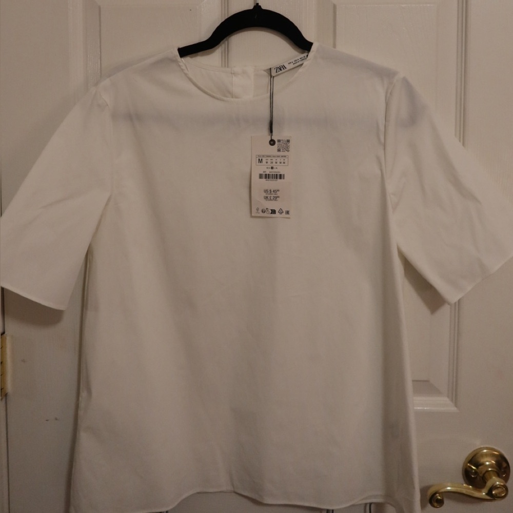 Zara Classic White Short Sleeve Tee
